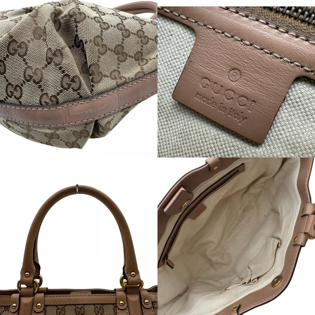 gucci beige / pink tote bag markings and labels