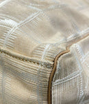 chanel beige backpack interior details