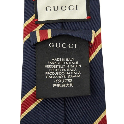gucci navy necktie rear view