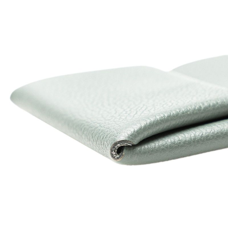 hermes grey coin purse side view