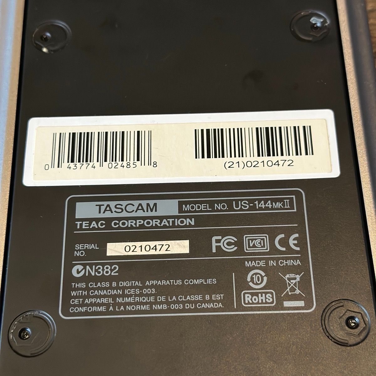 tascam us-144mkii audio interface functional details