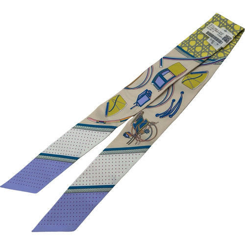 hermes beige scarf front view