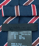 prada navy necktie side view