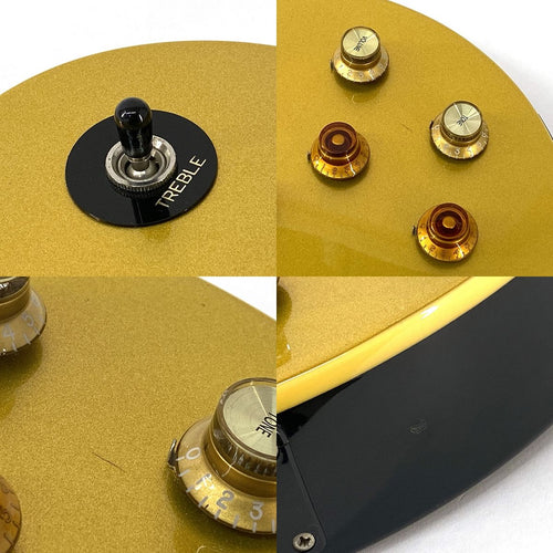 epiphone gold electric guitar side view