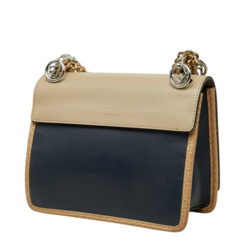 fendi 8bt286 beige / navy shoulder bag front view