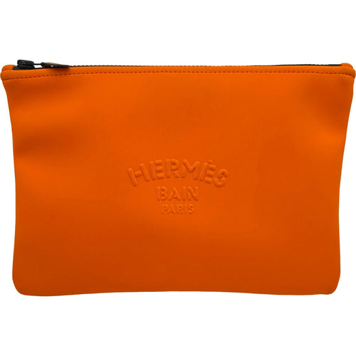 hermes orange pouch / clutch