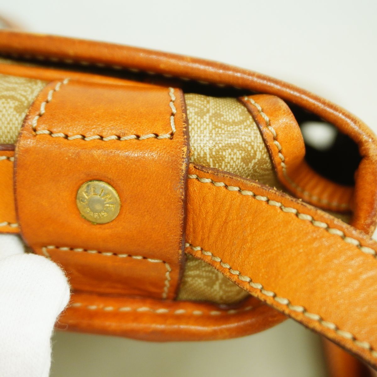 celine beige shoulder bag functional details