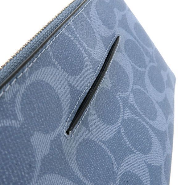 coach 92051 blue pouch / clutch side view