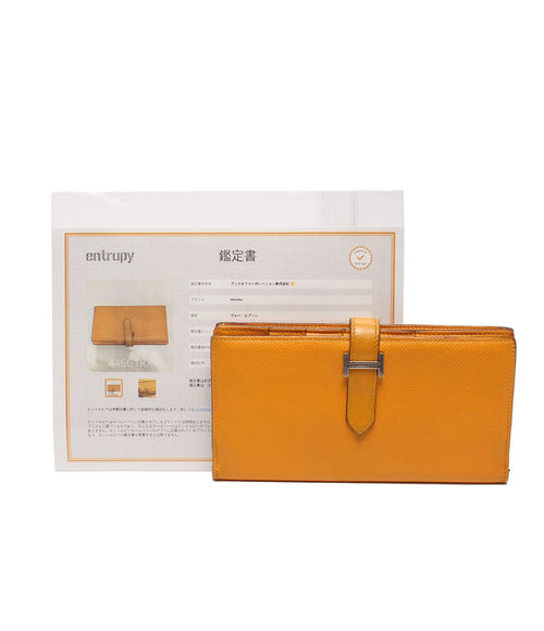 hermes orange wallet markings and labels