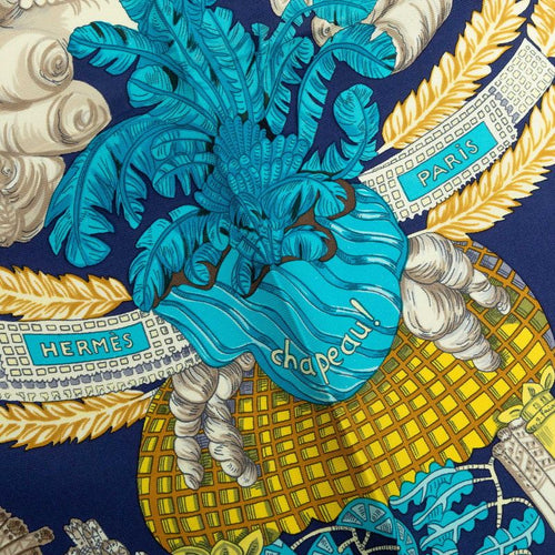 hermes navy scarf rear view