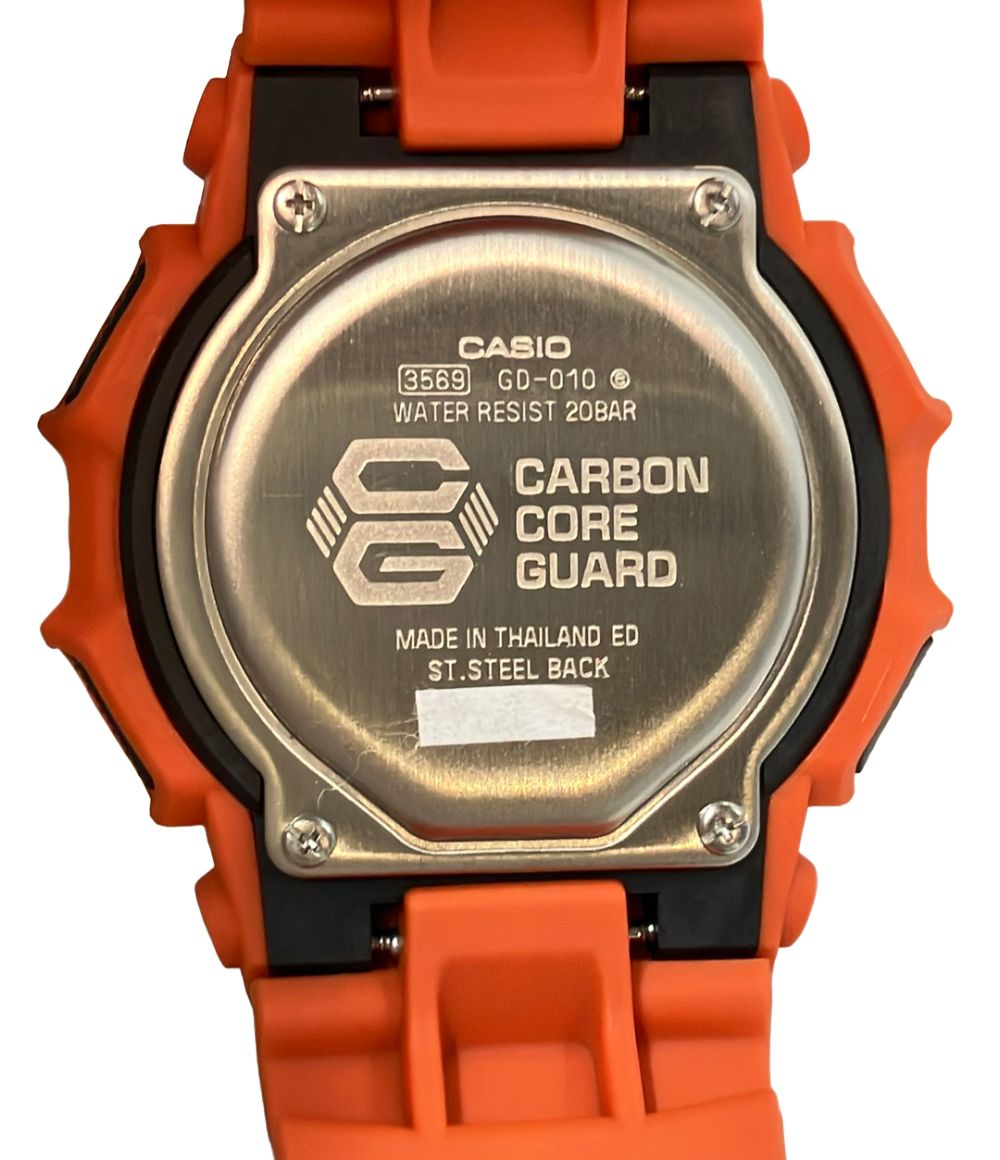 casio gd-010 orange watch side view