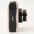 canon pink compact digital camera side view