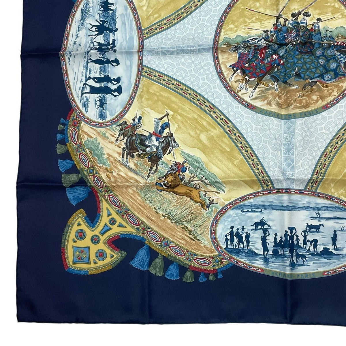 hermes navy scarf accessories included