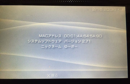 sony psp-1000 handheld console markings and labels
