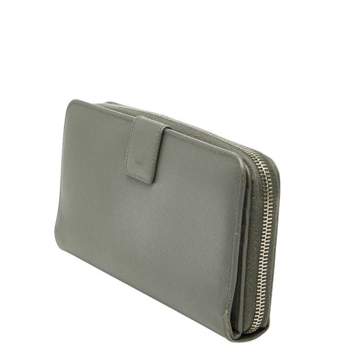 prada 2m1411 grey wallet front view