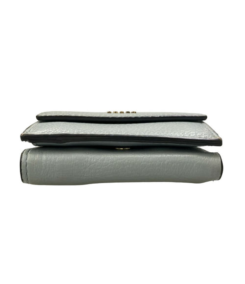 furla grey wallet side view