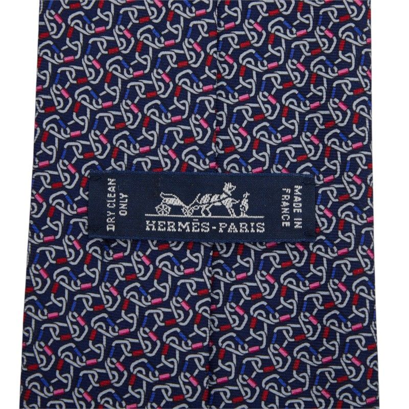 hermes 645960ta navy necktie rear view