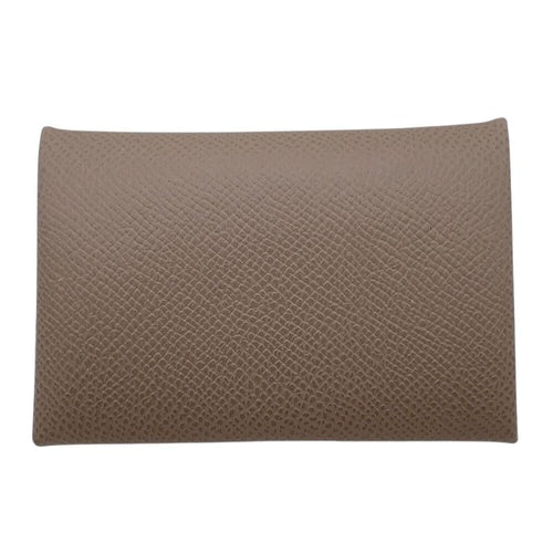 hermes grey card holder front view
