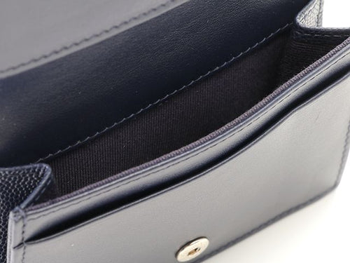 chanel ap4707 navy card holder interior details