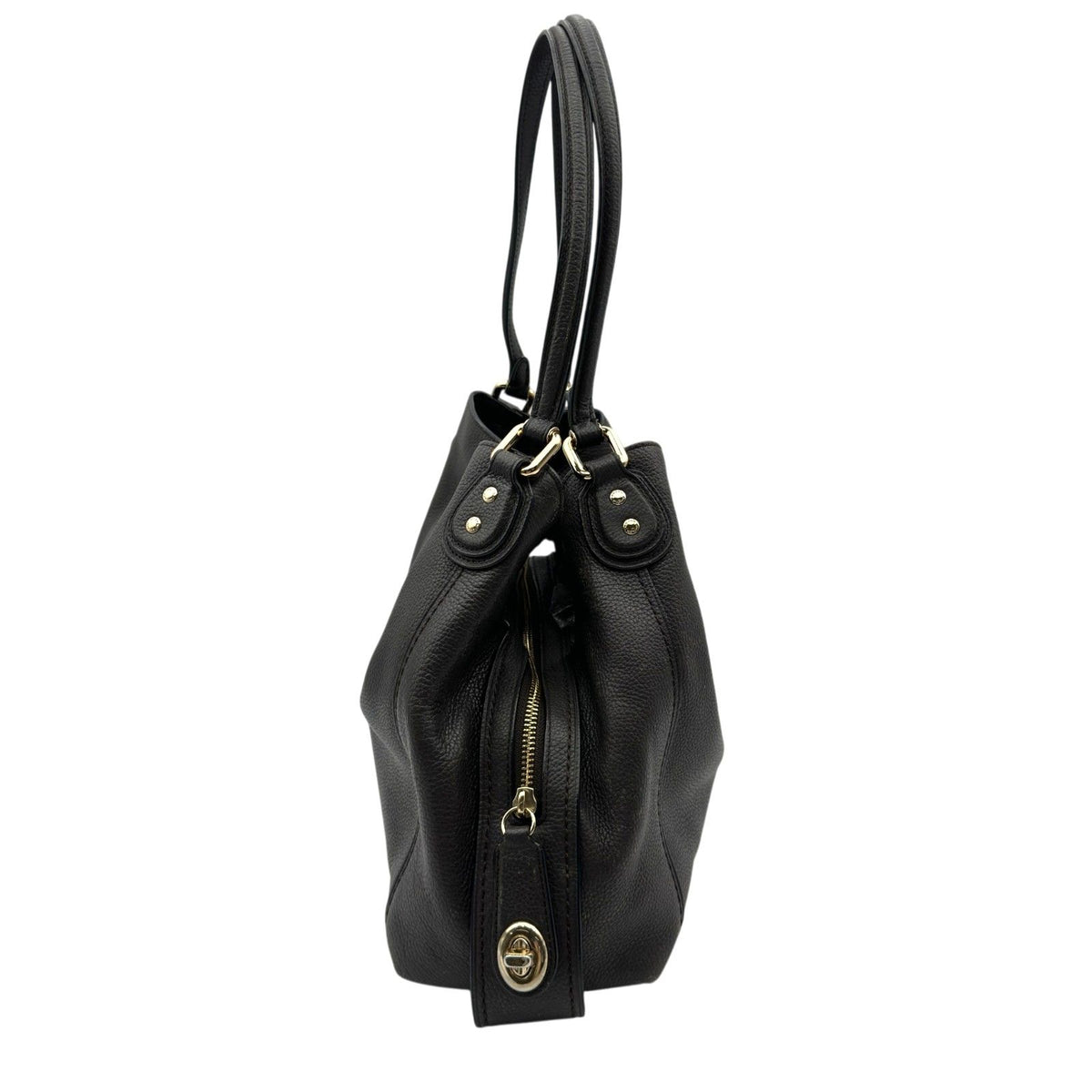 coach grey shoulder bag interior details