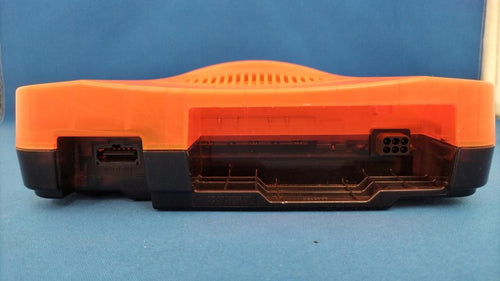 nintendo nus-001 orange video game console interior details