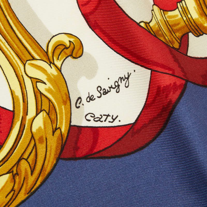 hermes navy scarf interior details