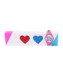 swatch pink watch markings and labels