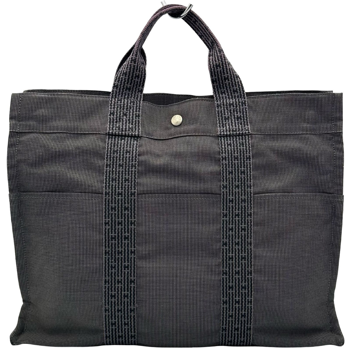hermes grey tote bag rear view