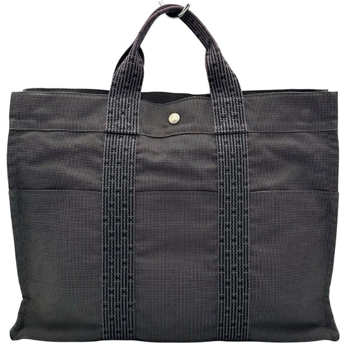 hermes grey tote bag rear view