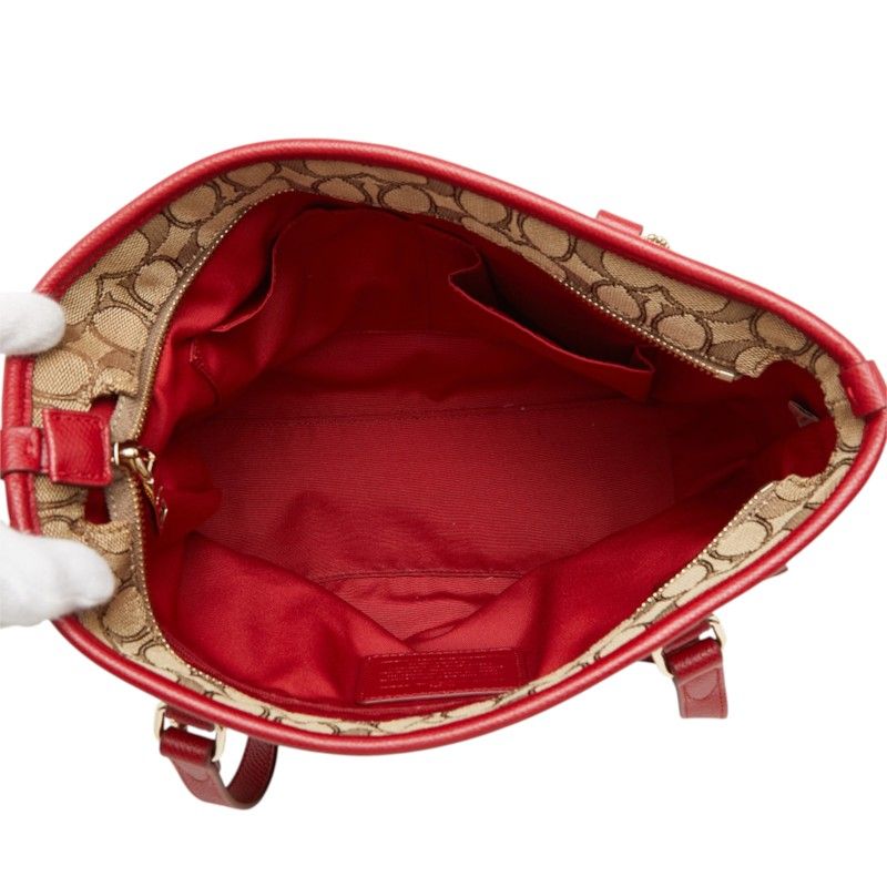 coach f55364 beige tote bag functional details