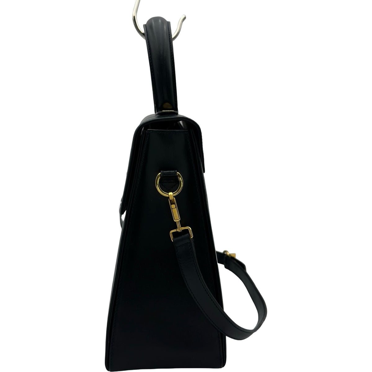 salvatore ferragamo navy handbag front view