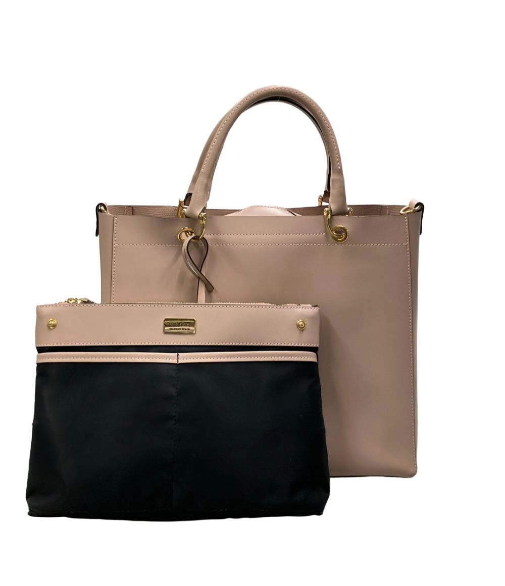 gianni notaro beige / pink tote bag markings and labels