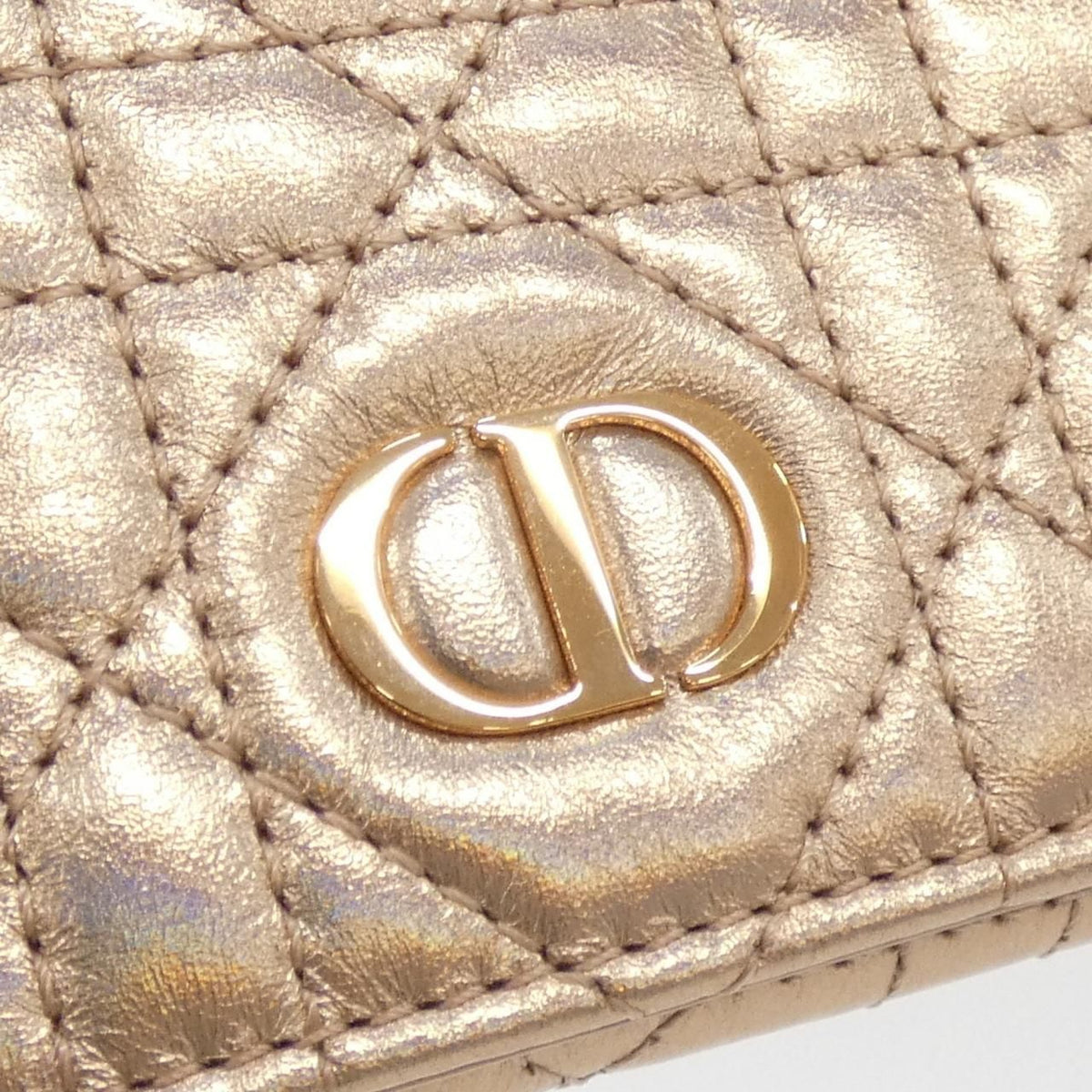 christian dior pink wallet side view