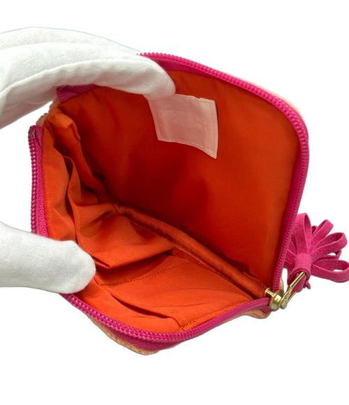 feiler orange pouch / clutch side view