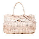 prada bn1932 beige / pink tote bag