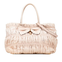 Prada BN1932 Tote Bag – Beige / Pink