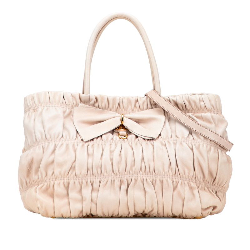 Prada BN1932 Tote Bag – Beige / Pink