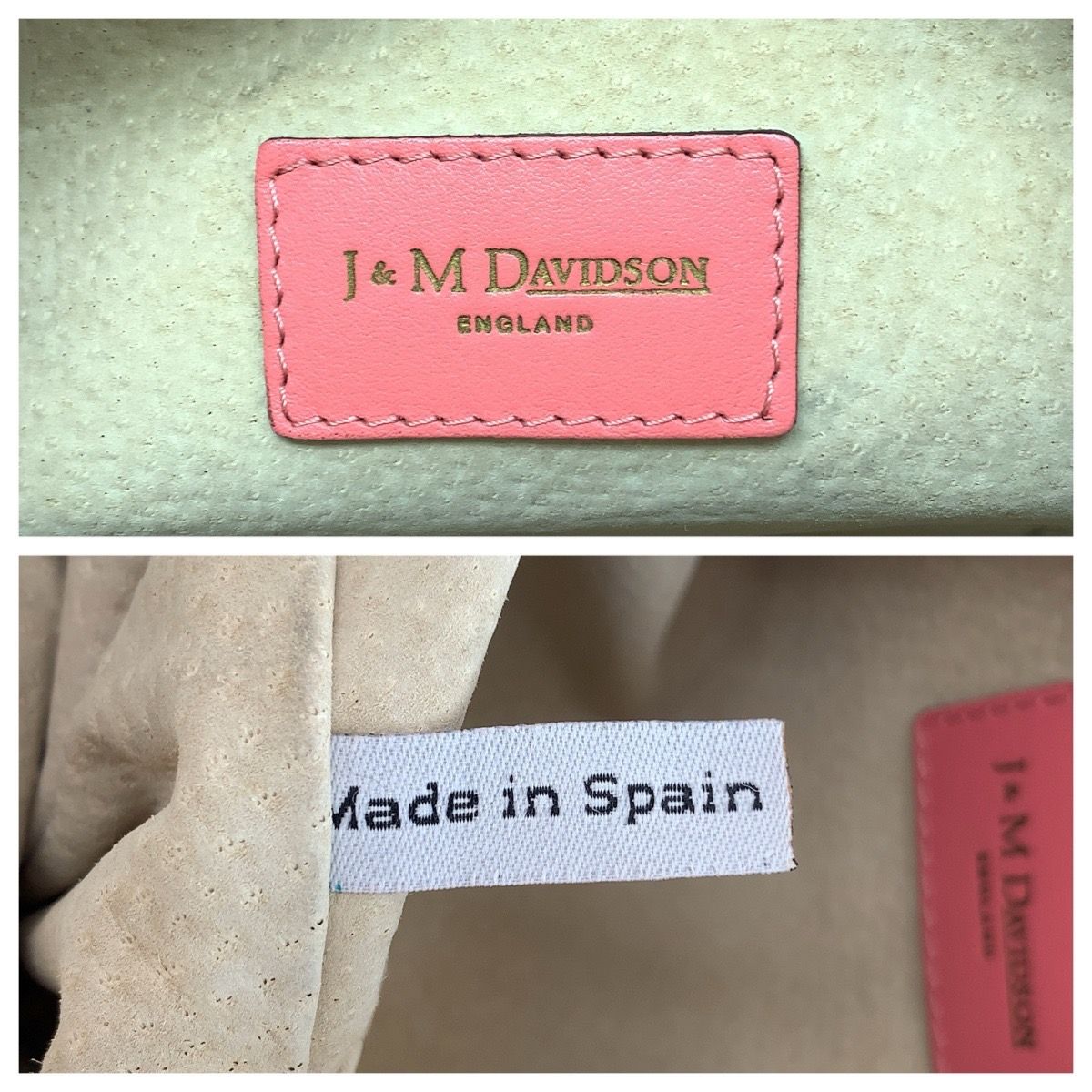 j&m davidson pink shoulder bag side view