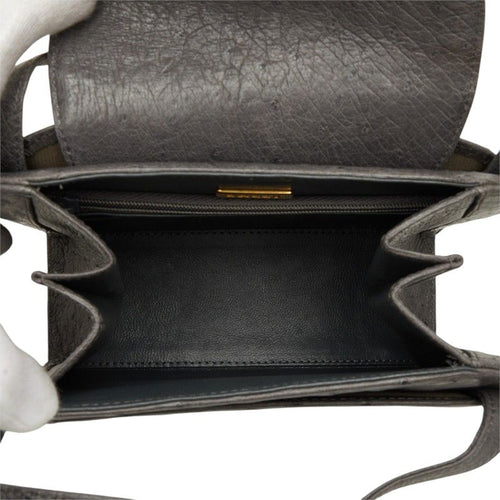 bally grey handbag functional details