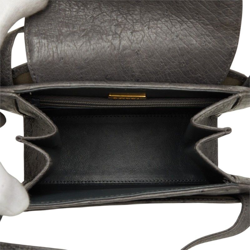 bally grey handbag functional details