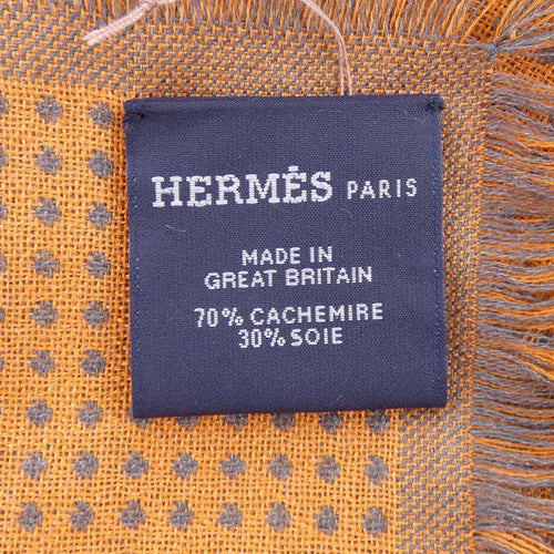 hermes grey / orange scarf rear view
