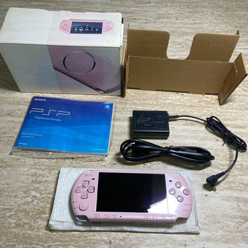 sony psp-3000 pink handheld console front view