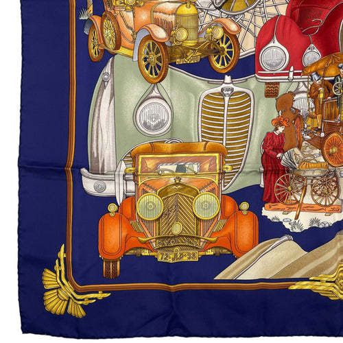 hermes navy scarf side view