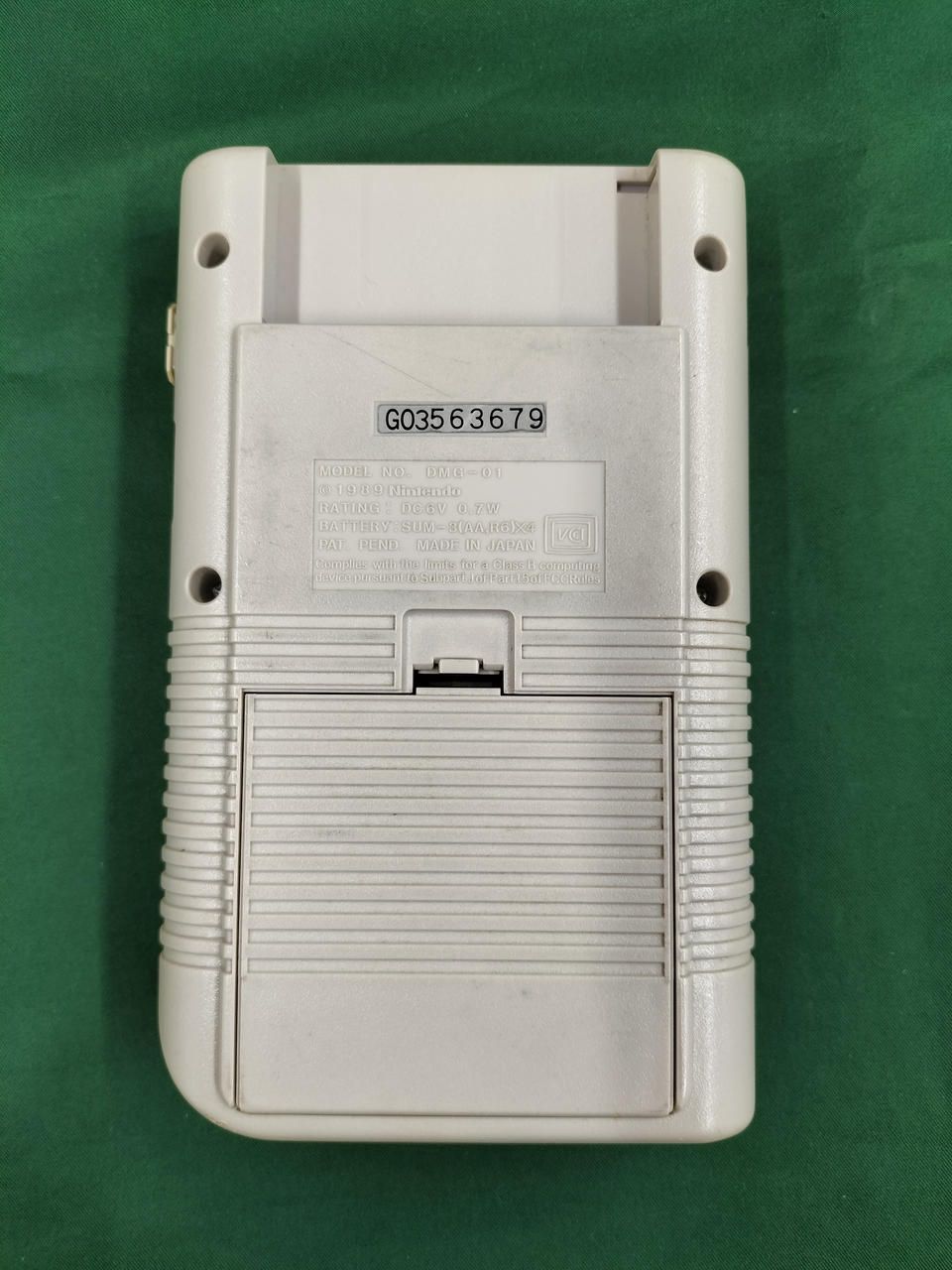 nintendo dmg-01 handheld console markings and labels