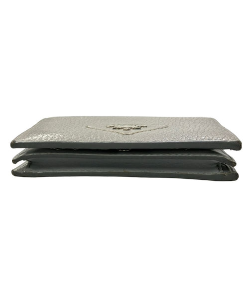 prada grey wallet side view
