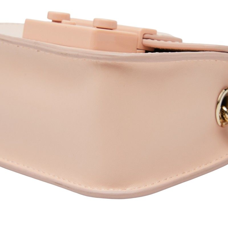 furla pink shoulder bag side view