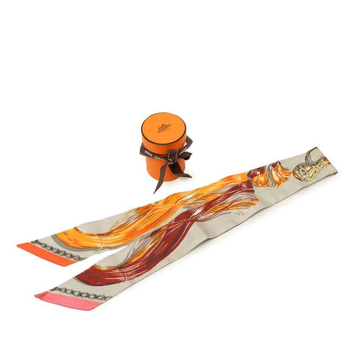 hermes beige / orange scarf accessories included