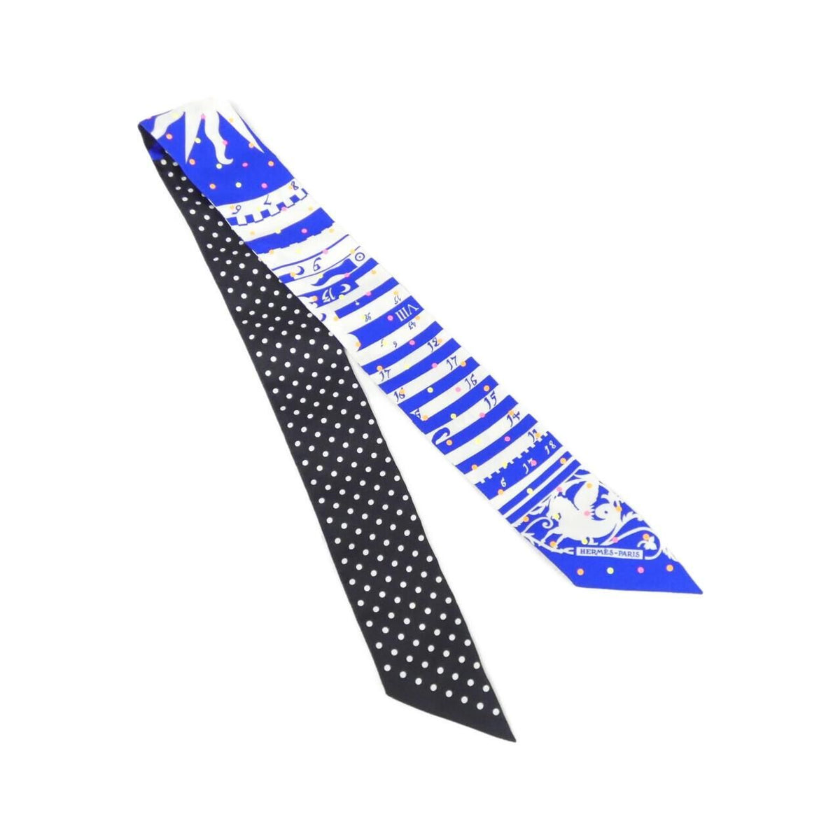 Hermes Scarf – Black / Blue / White