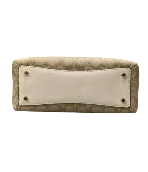 coach 91494 beige shoulder bag side view