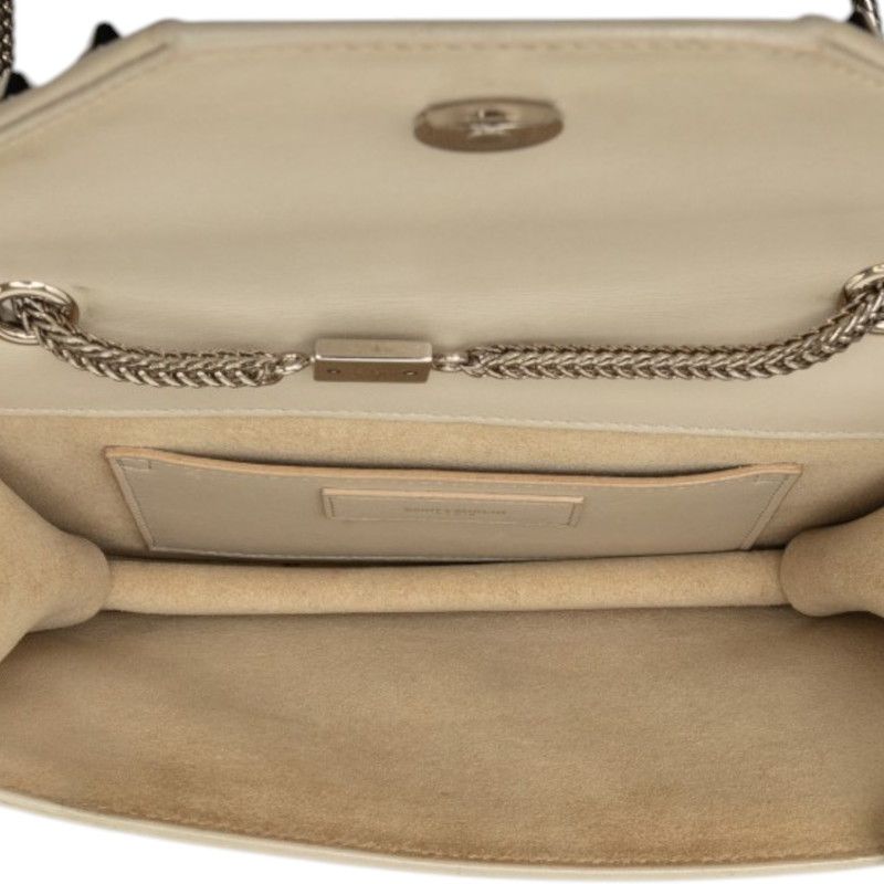 saint laurent beige / grey shoulder bag side view